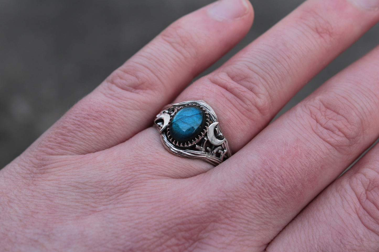 Witchlight Ring - Labradorite Sterling Silver Ring - JF Fantasy Jewelry
