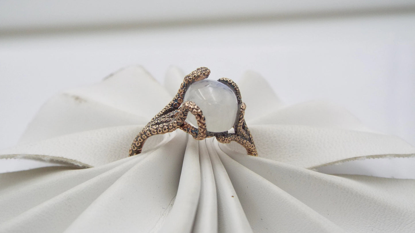 Moonstone Fantasy Engagement Ring in 14k Gold - JF Fantasy Jewelry