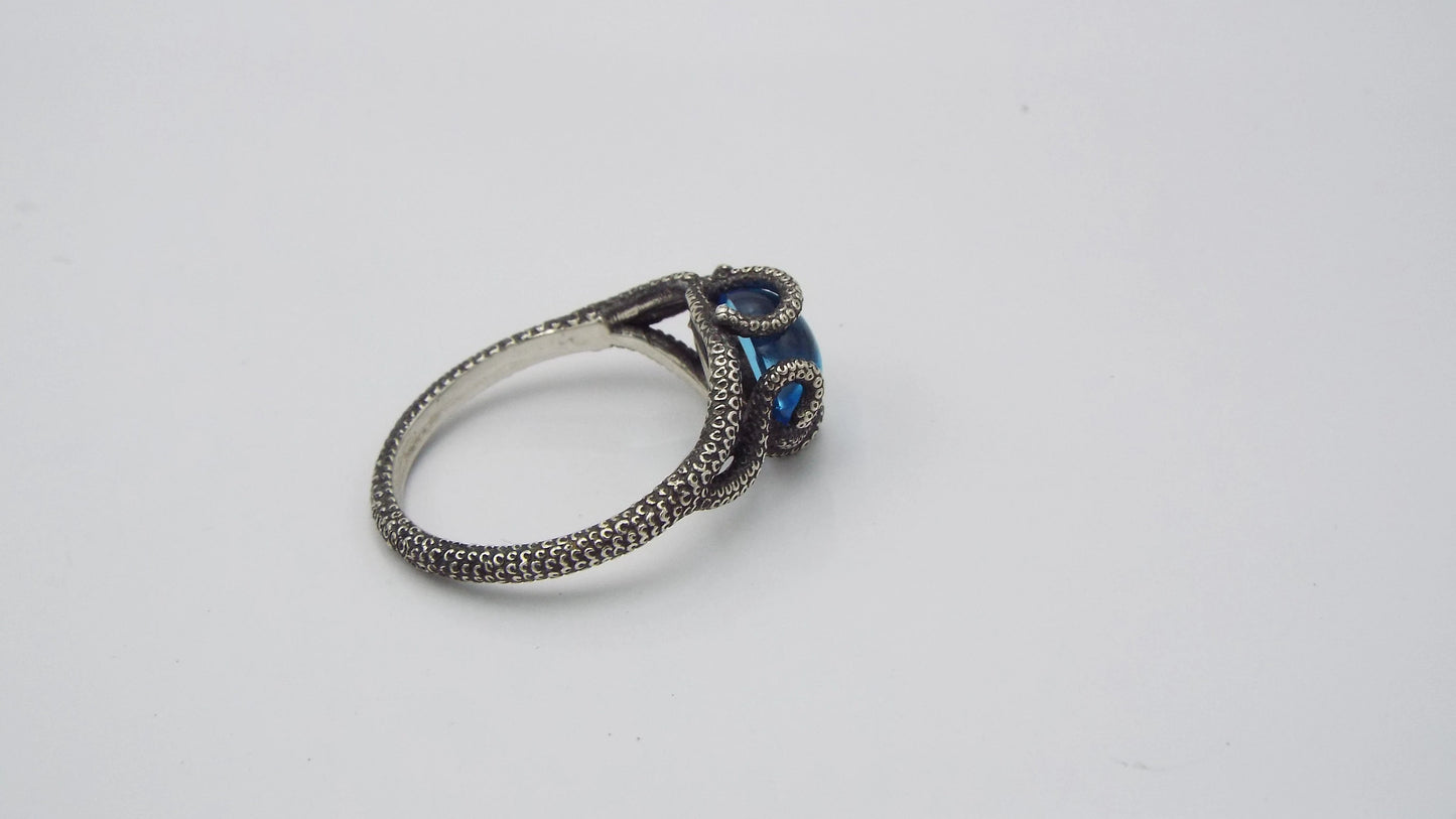 Kraken Blue Topaz Ring - JF Fantasy Jewelry