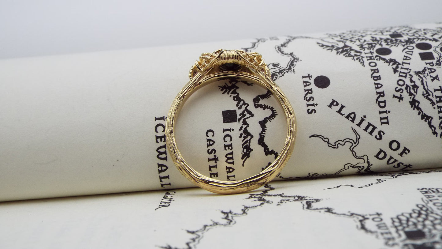 Black Onyx Gold Spider Ring