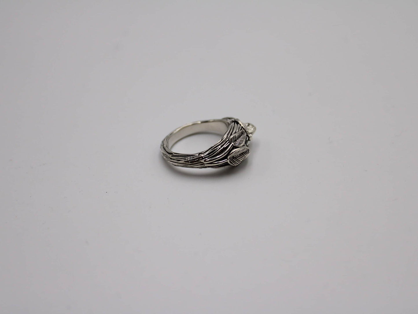 Tiny Sips - Leaf Snail Blue Topaz Ring