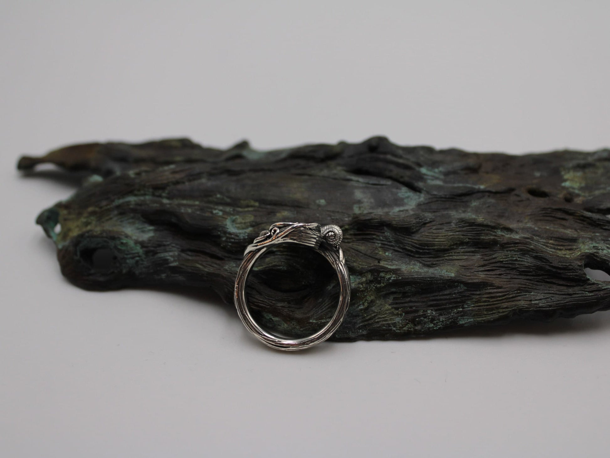 Leafy Trails - Black Onyx Snail Ring - JF Fantasy Jewelry