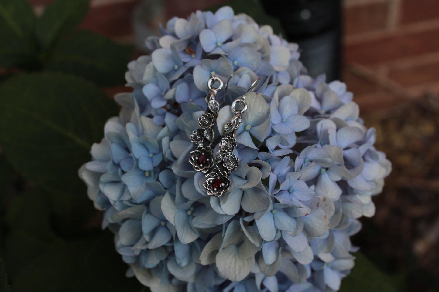 Lotus Garnet Earrings