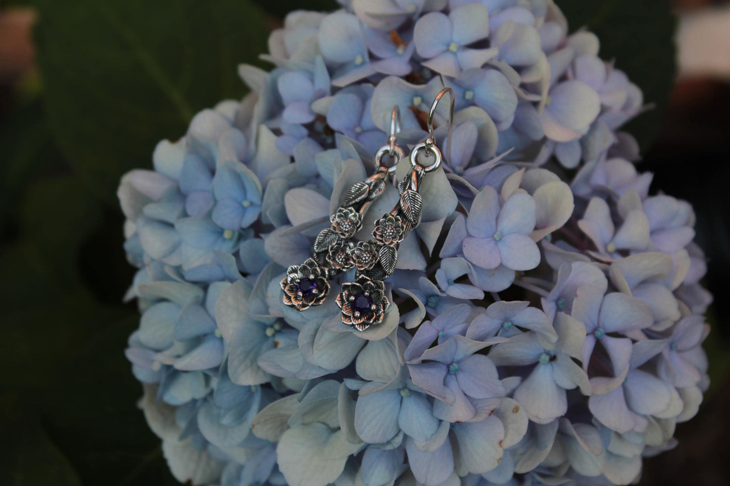 Lotus Amethyst Earrings