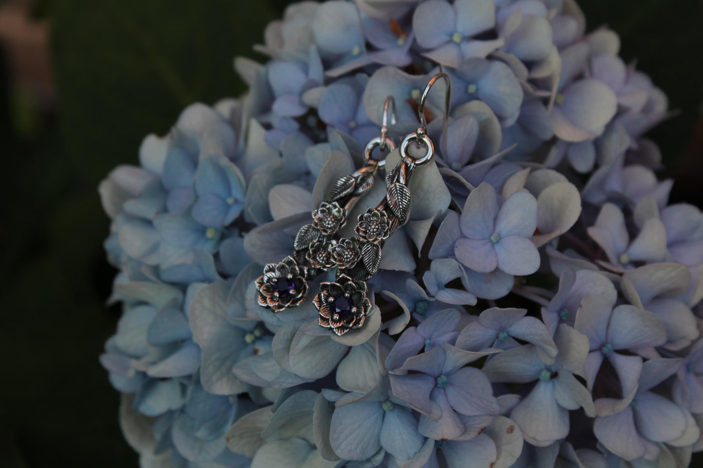 Lotus Amethyst Earrings