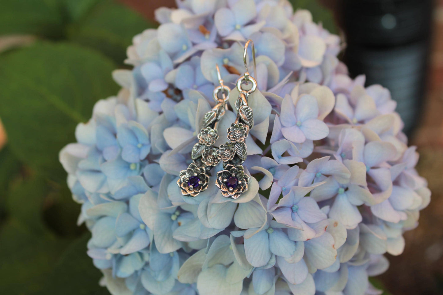 Lotus Amethyst Earrings