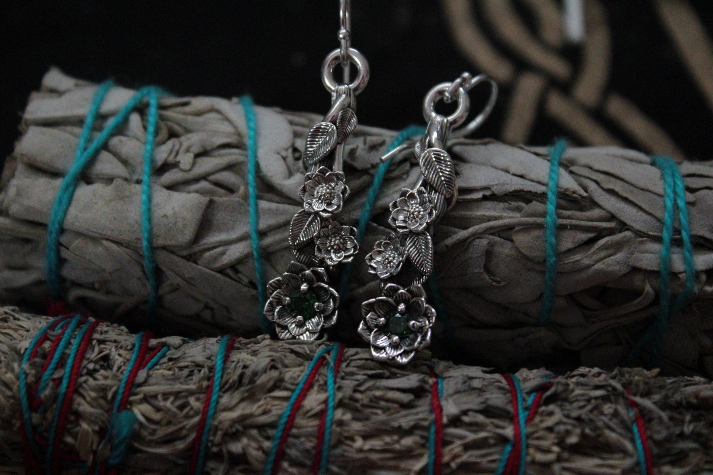 Lotus Green CZ Earrings