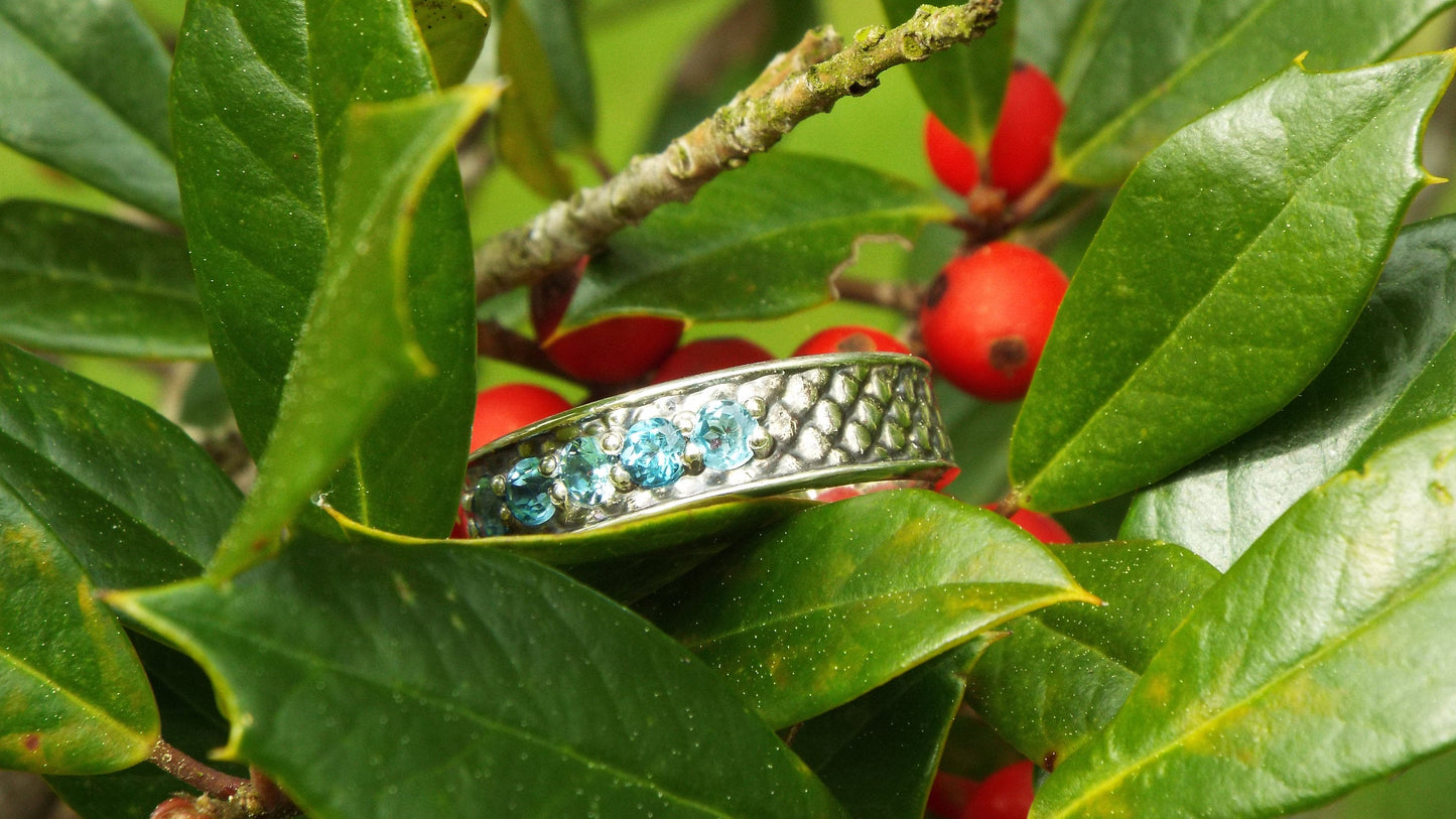 Dragon-scale Topaz band - JF Fantasy Jewelry