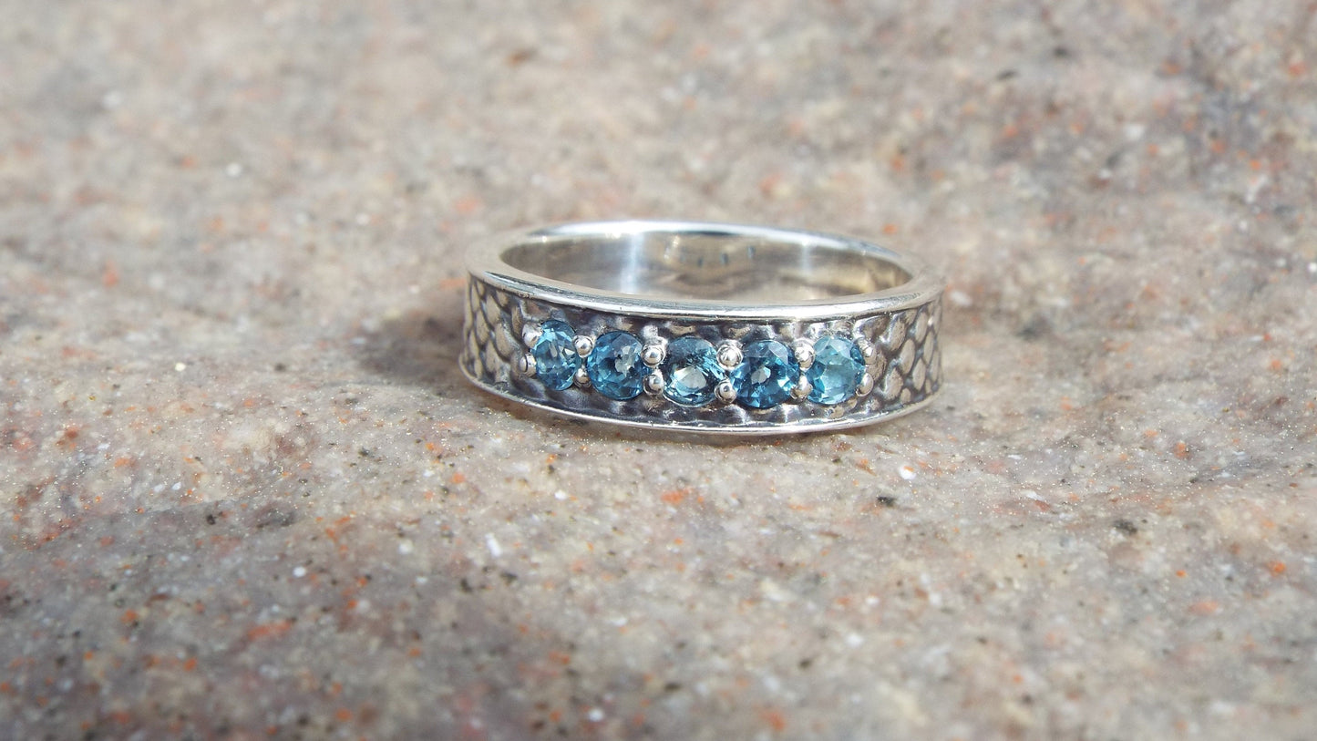 Dragon-scale Topaz band - JF Fantasy Jewelry
