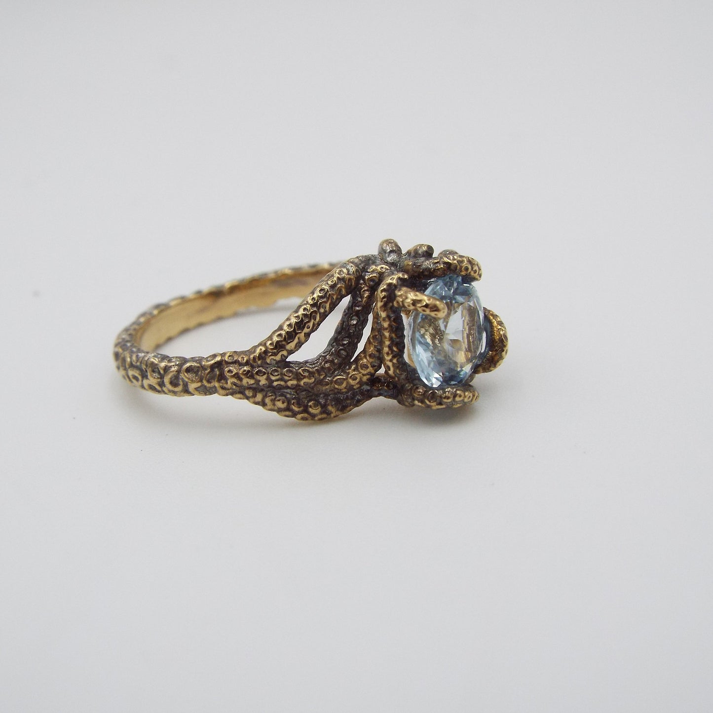 Aquamarine Fantasy Engagement ring - JF Fantasy Jewelry