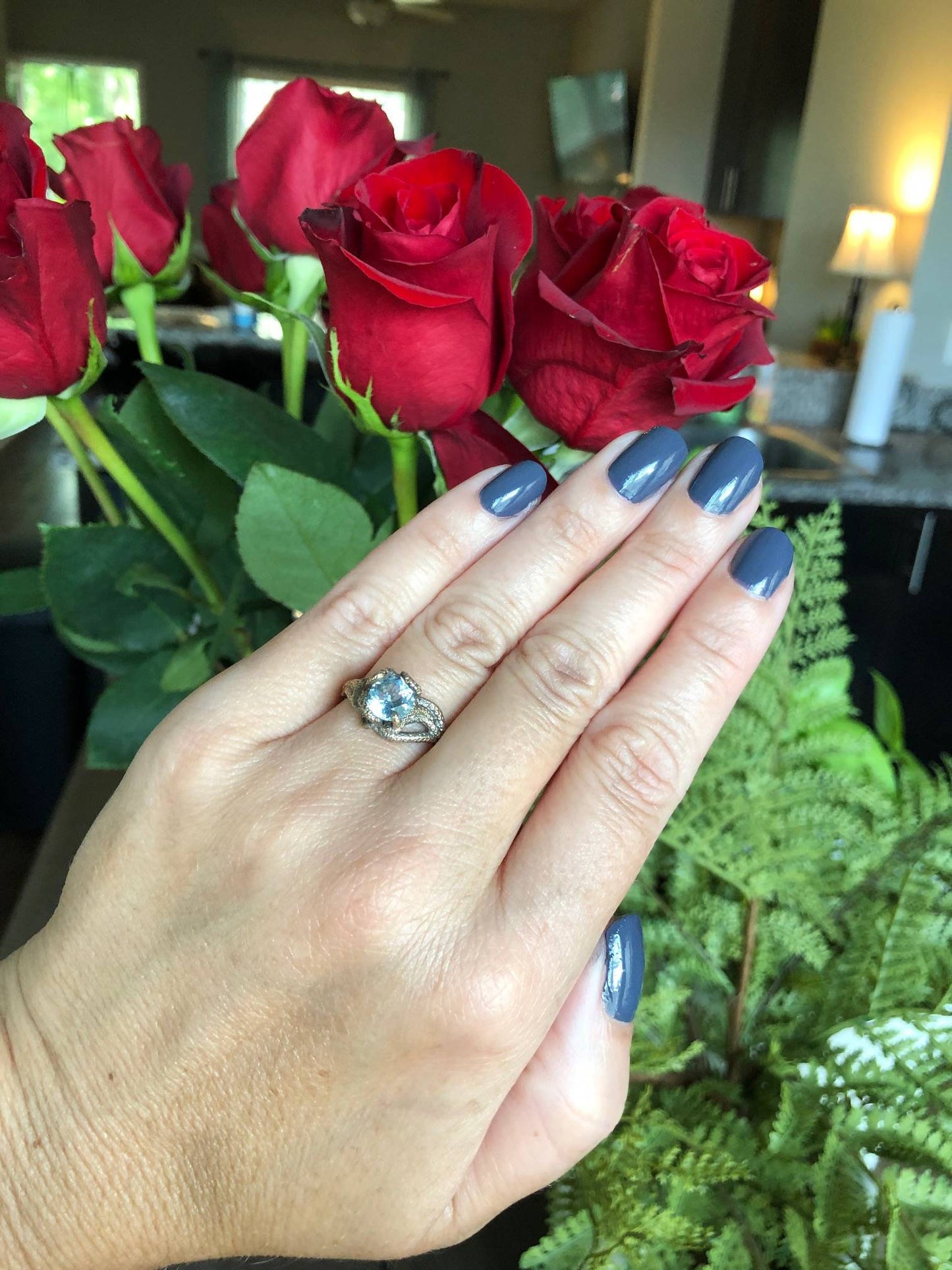 Aquamarine Fantasy Engagement ring - JF Fantasy Jewelry