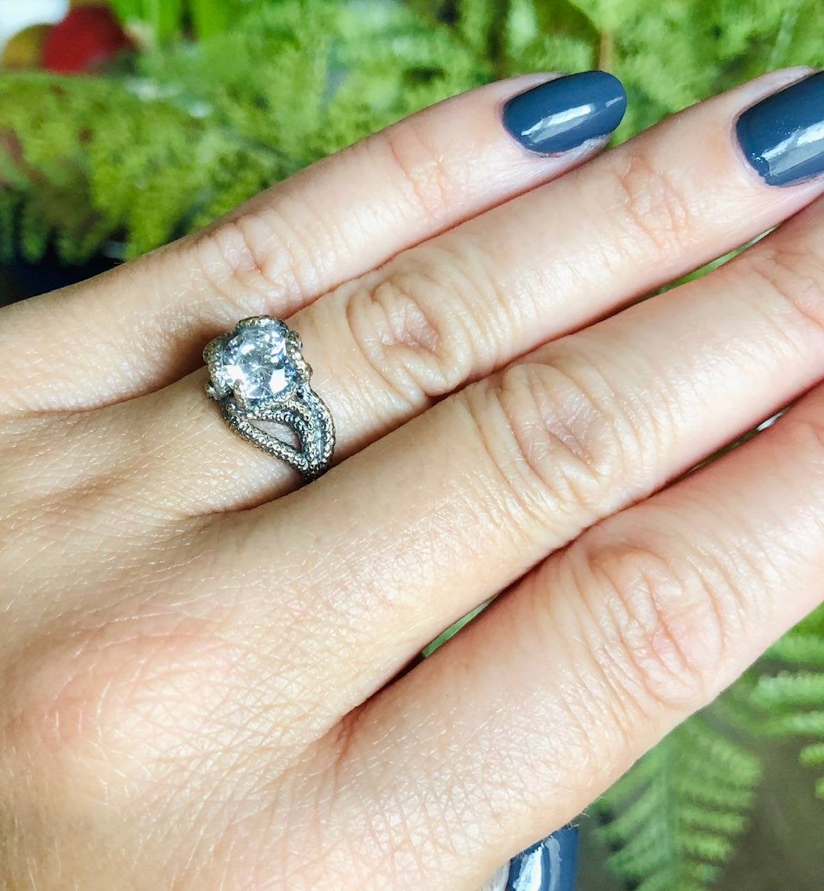 Moissanite Fantasy Engagement ring - JF Fantasy Jewelry