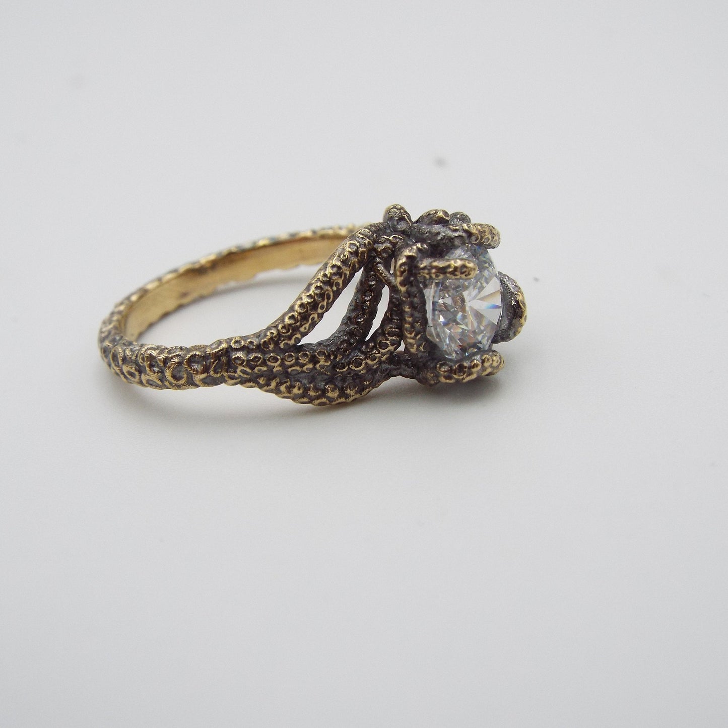 Moissanite Fantasy Engagement ring - JF Fantasy Jewelry