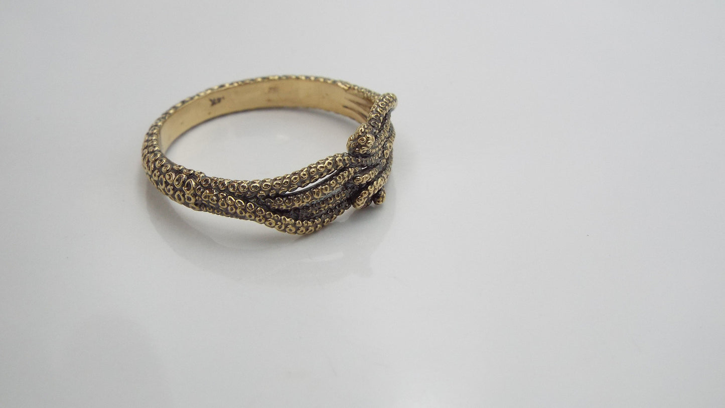 Crossover Style Gold Tentacle Ring - JF Fantasy Jewelry