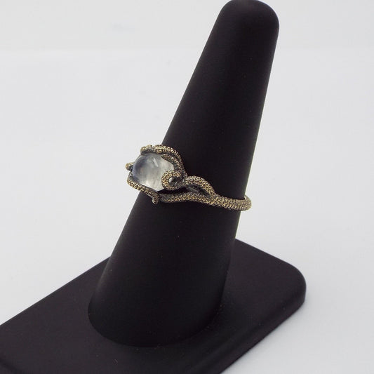 Moonstone Kraken ring 14k Rose gold - JF Fantasy Jewelry