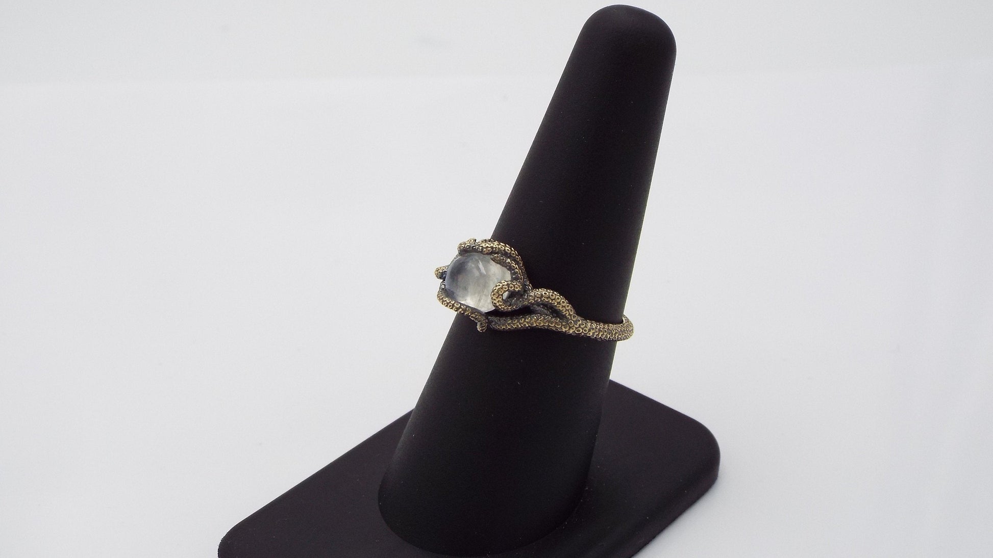 Moonstone Kraken ring 14k Rose gold - JF Fantasy Jewelry
