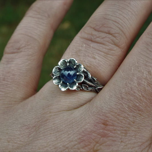 Blossoming Love Sapphire Flower Engagement Ring - JF Fantasy Jewelry