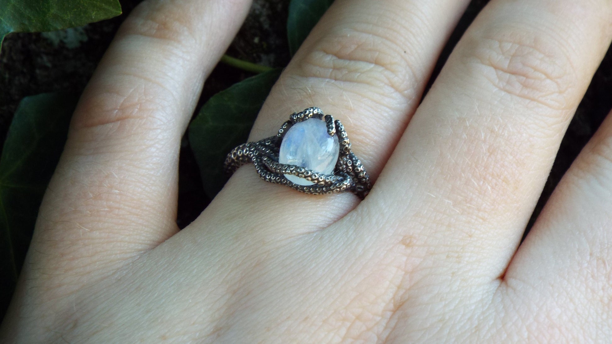 Kraken Moonstone Ring - JF Fantasy Jewelry