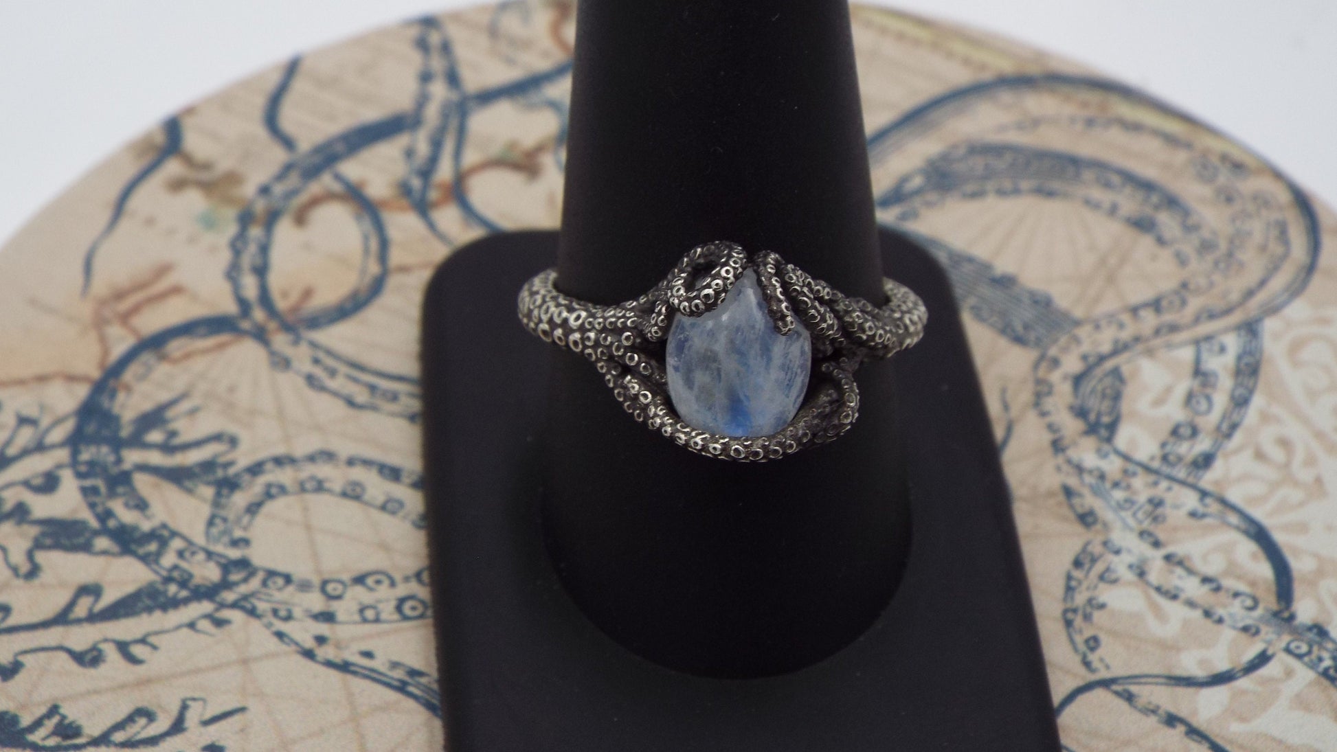Kraken Moonstone Ring - JF Fantasy Jewelry