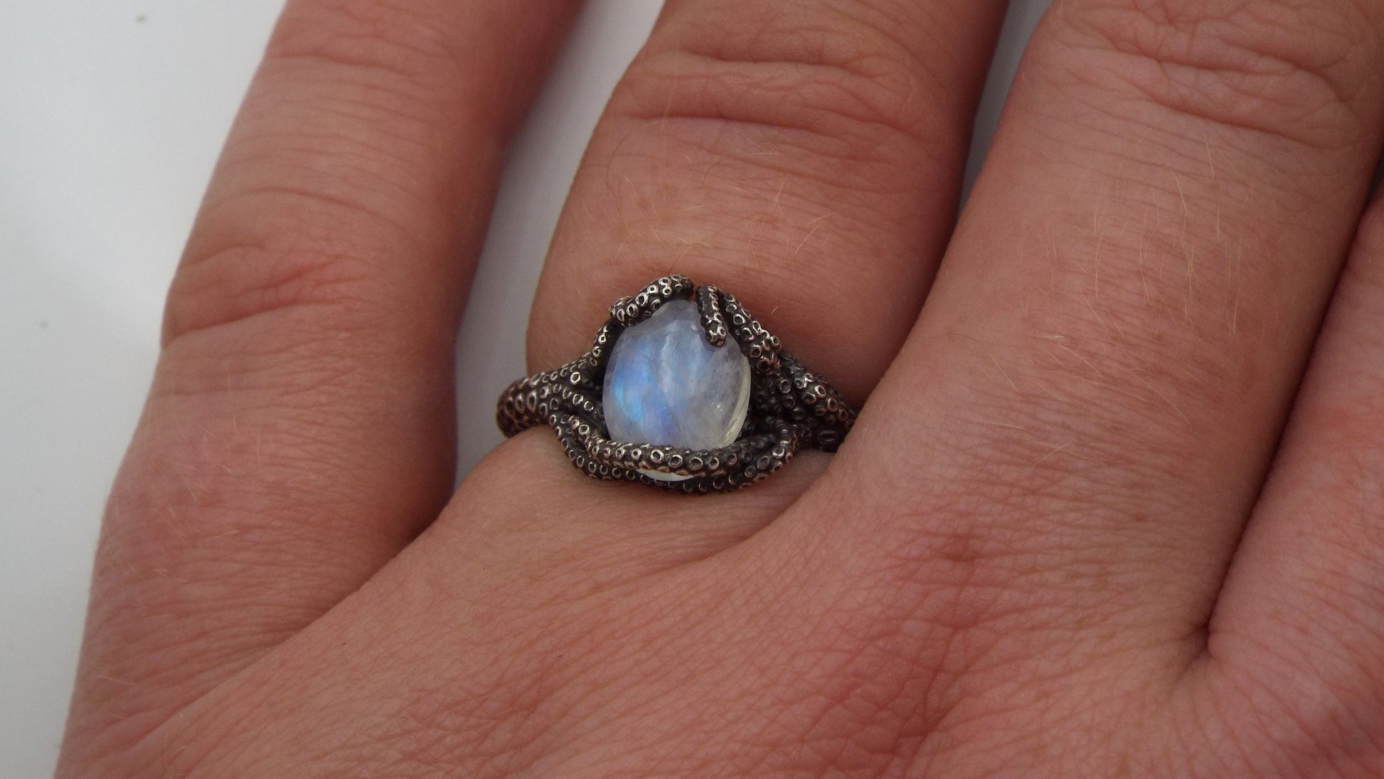 Kraken Moonstone Ring - JF Fantasy Jewelry
