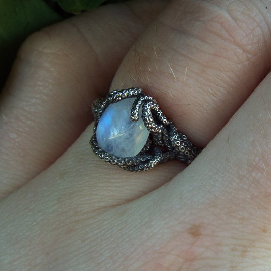 Kraken Moonstone Ring - JF Fantasy Jewelry
