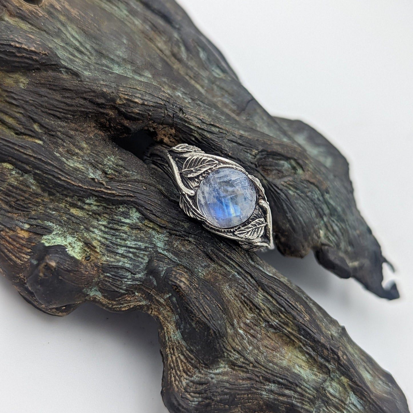 Moonstone Leaf Ring - JF Fantasy Jewelry