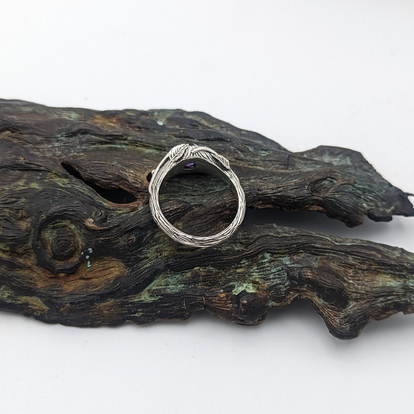 Amethyst Leaf Ring - JF Fantasy Jewelry