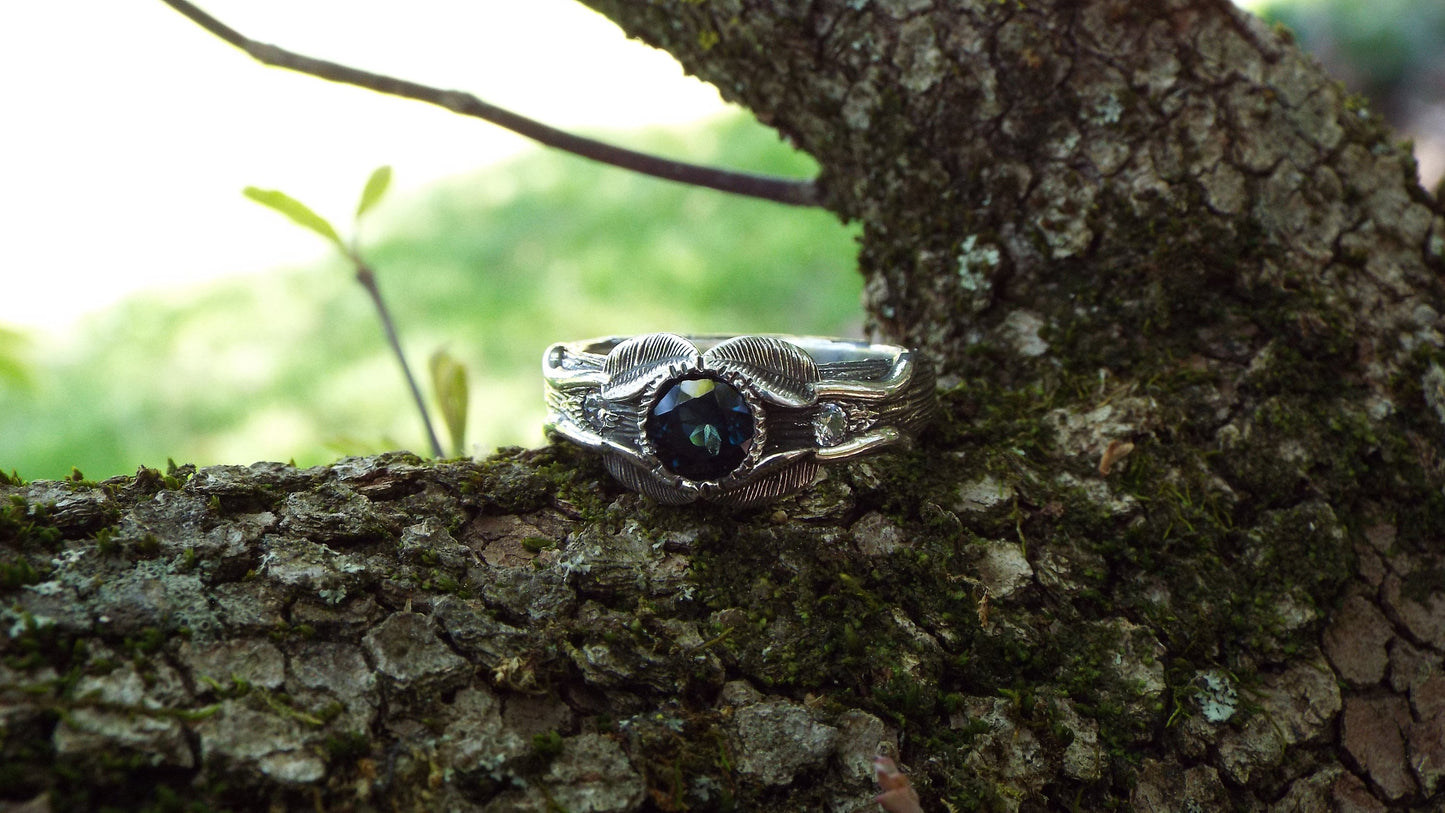 Blue Topaz Love of the Trees Ring - JF Fantasy Jewelry