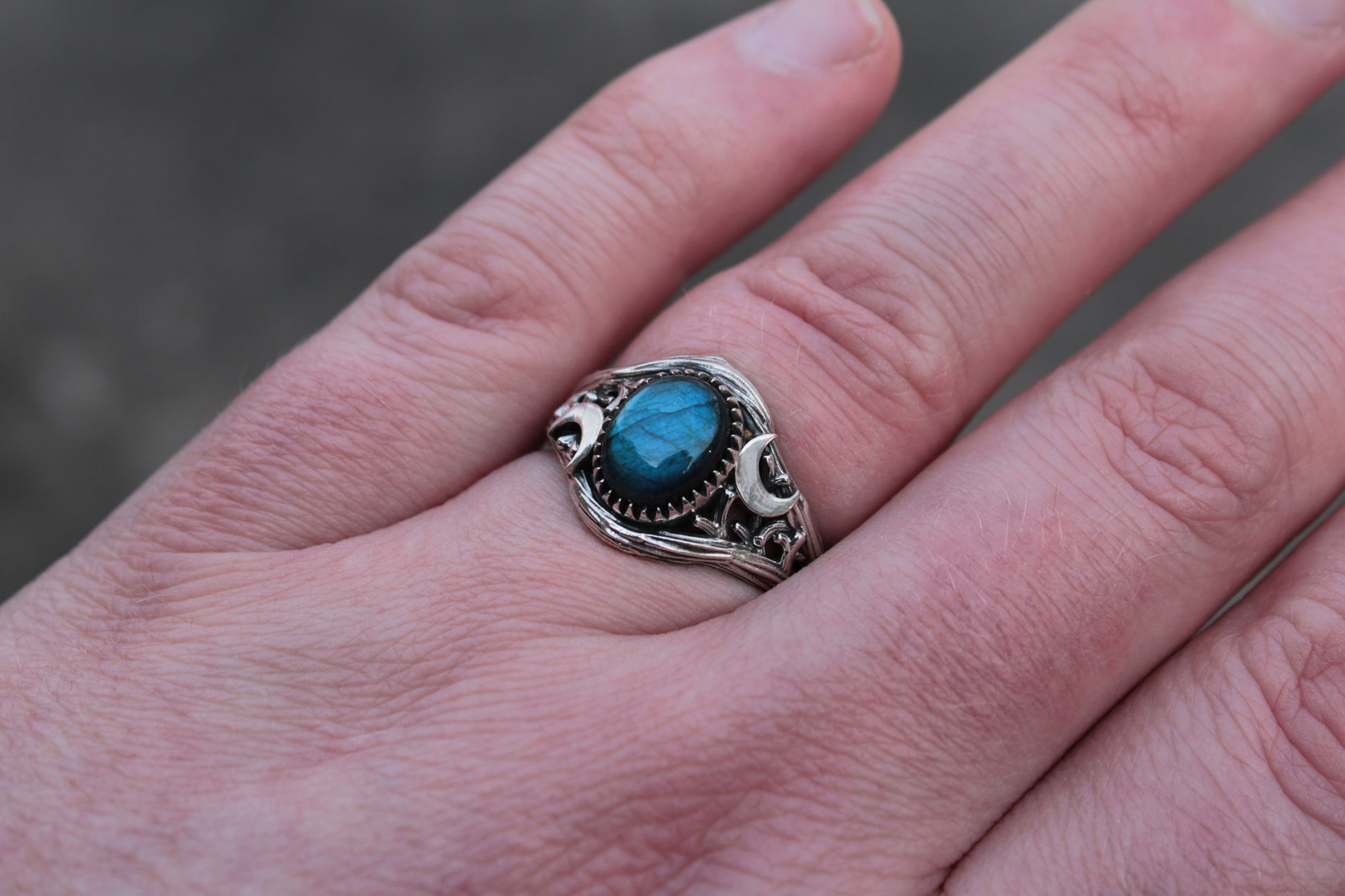 Witchlight Ring - Labradorite Sterling Silver Ring - JF Fantasy Jewelry