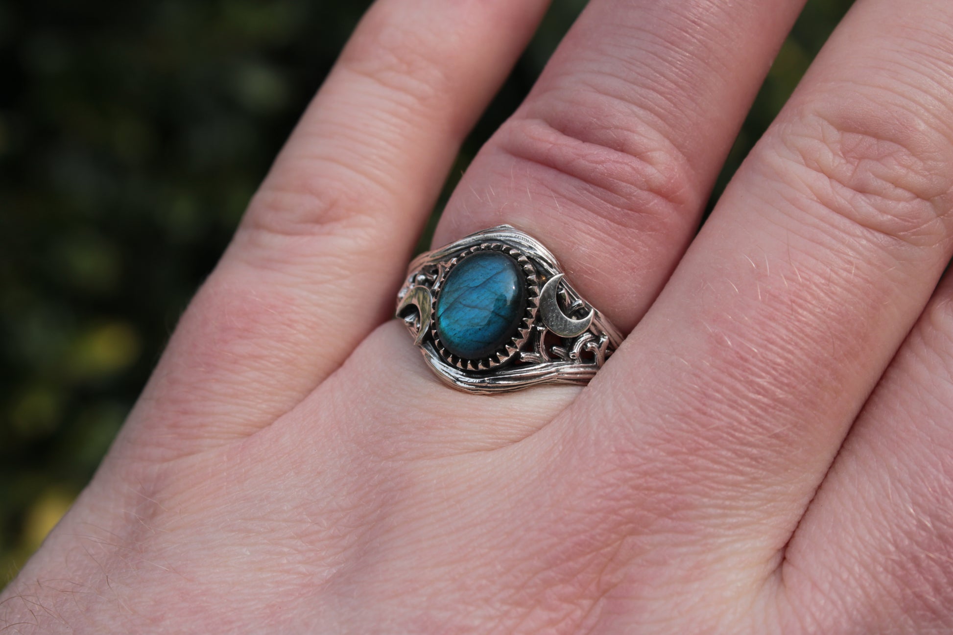 Witchlight Ring - Labradorite Sterling Silver Ring - JF Fantasy Jewelry
