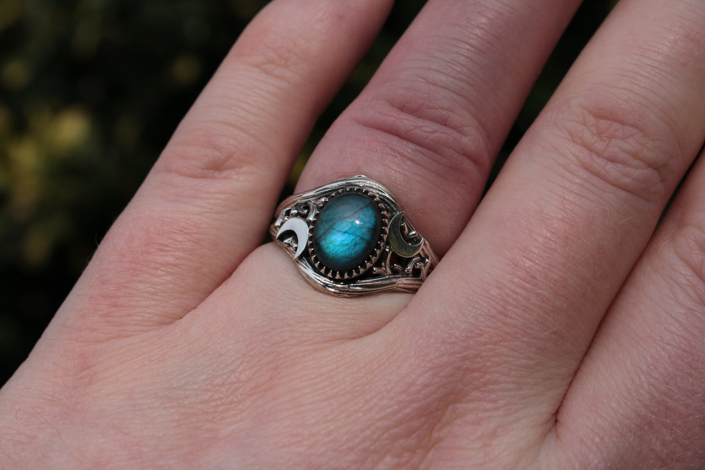Witchlight Ring - Labradorite Sterling Silver Ring - JF Fantasy Jewelry