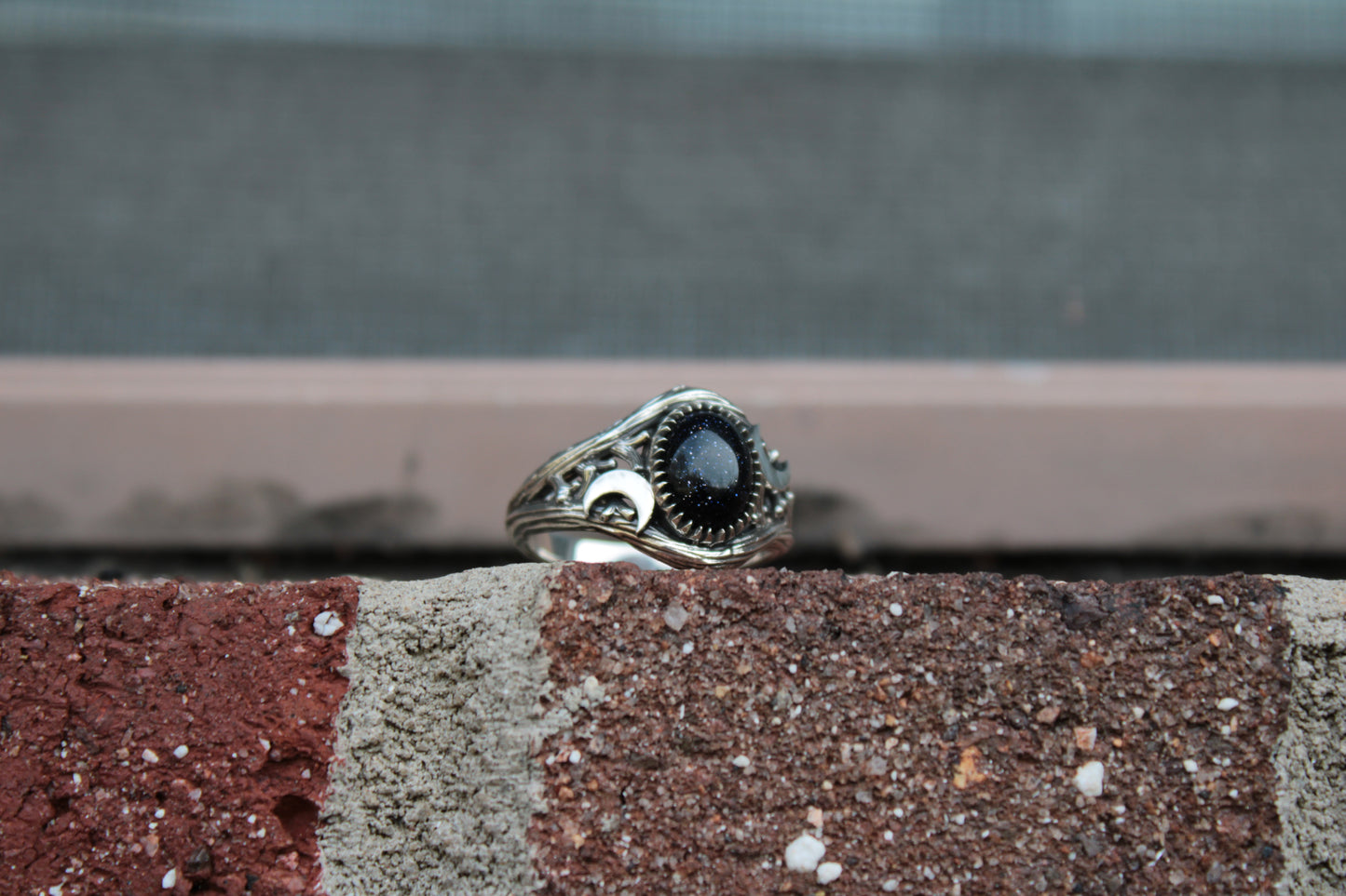 Witchlight Ring - Blue Sunstone Sterling Silver Ring - JF Fantasy Jewelry