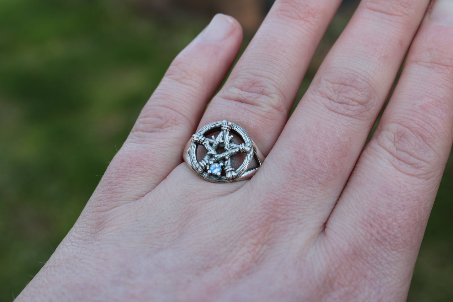 Witch's Star - Moonstone Ring - JF Fantasy Jewelry