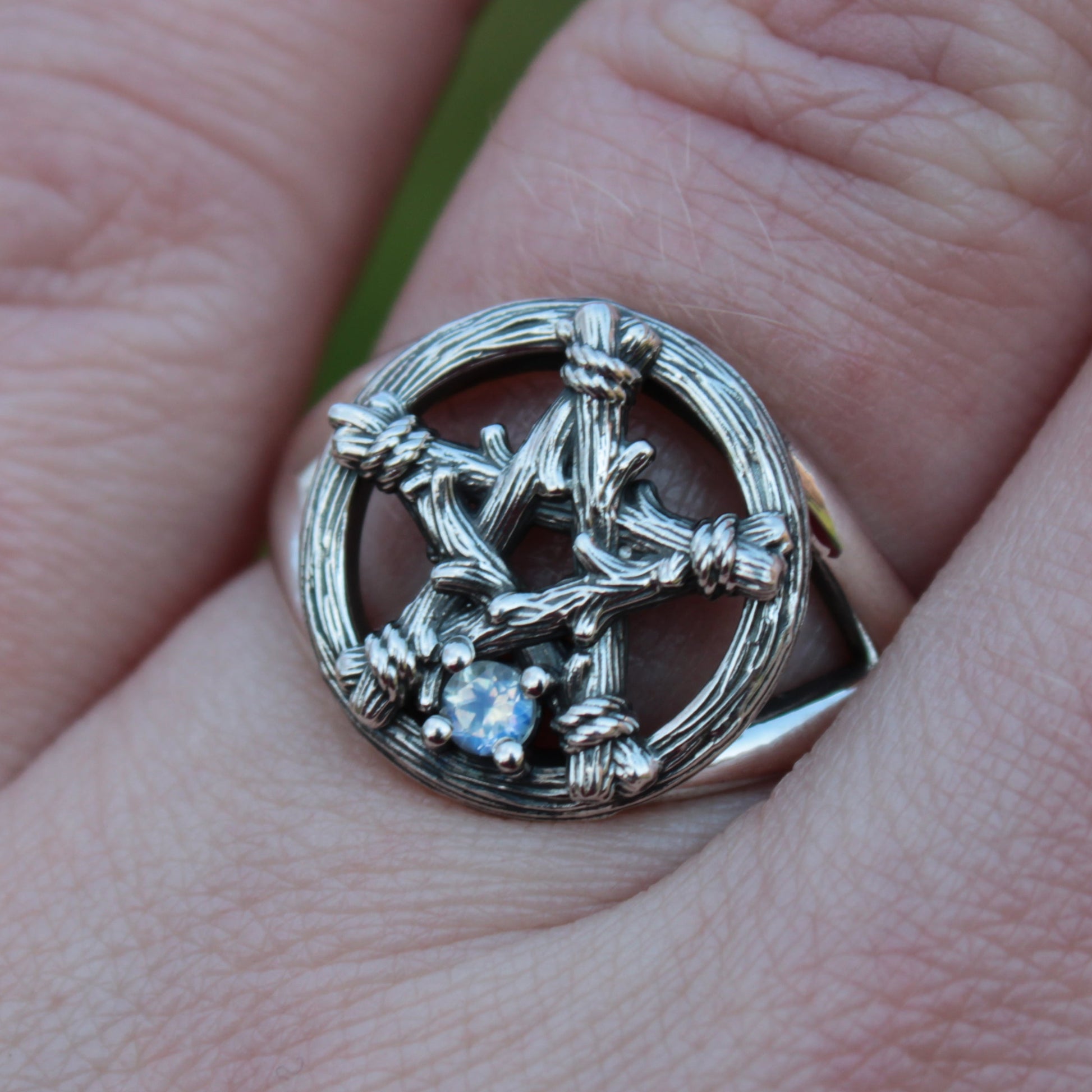 Witch's Star - Moonstone Ring - JF Fantasy Jewelry