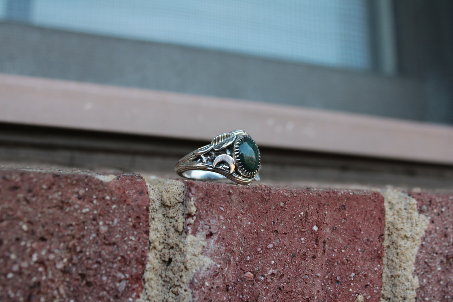 Witchlight Grove Ring - Bloodstone Sterling Silver Ring - JF Fantasy Jewelry