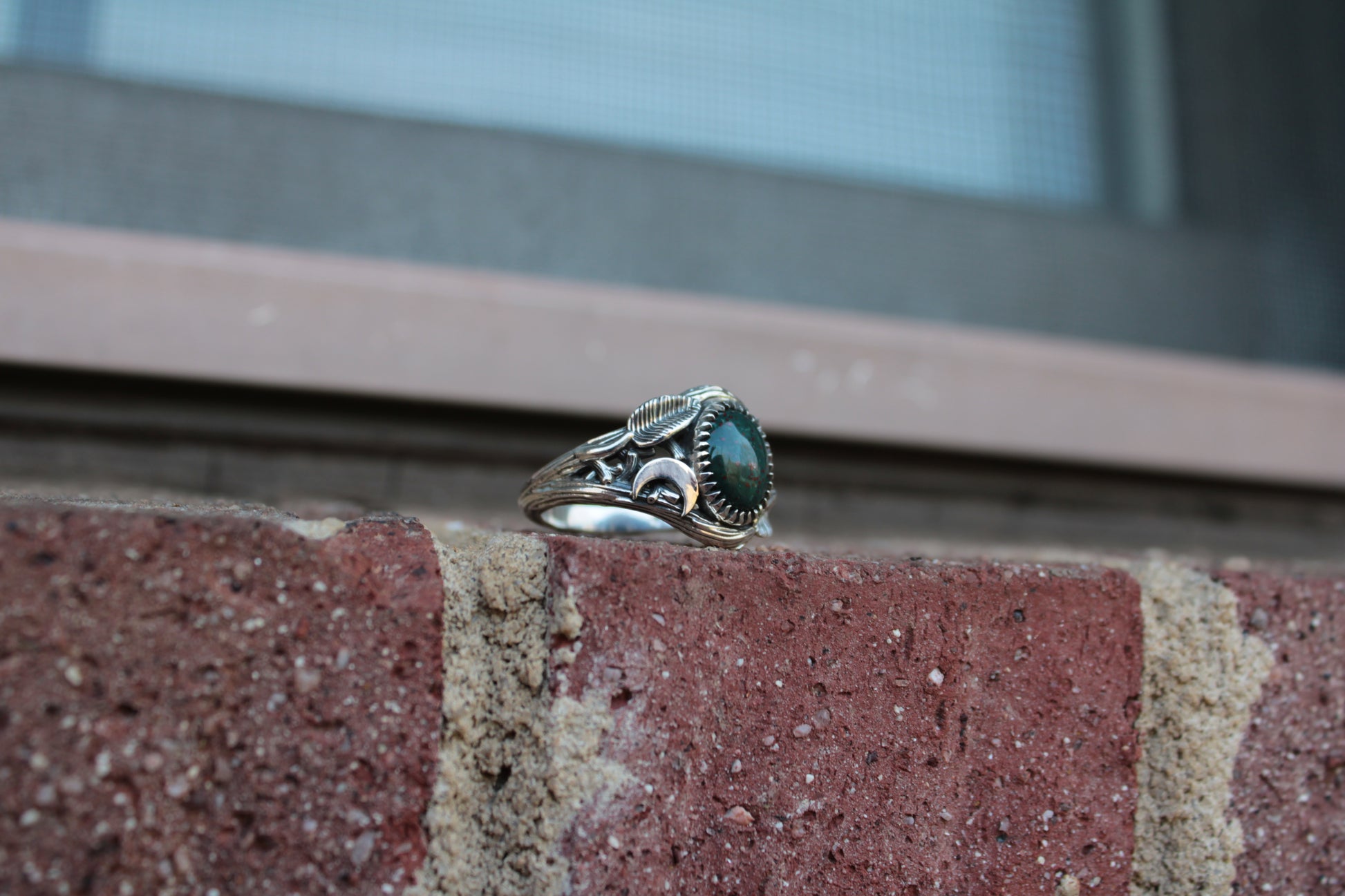 Witchlight Grove Ring - Bloodstone Sterling Silver Ring - JF Fantasy Jewelry