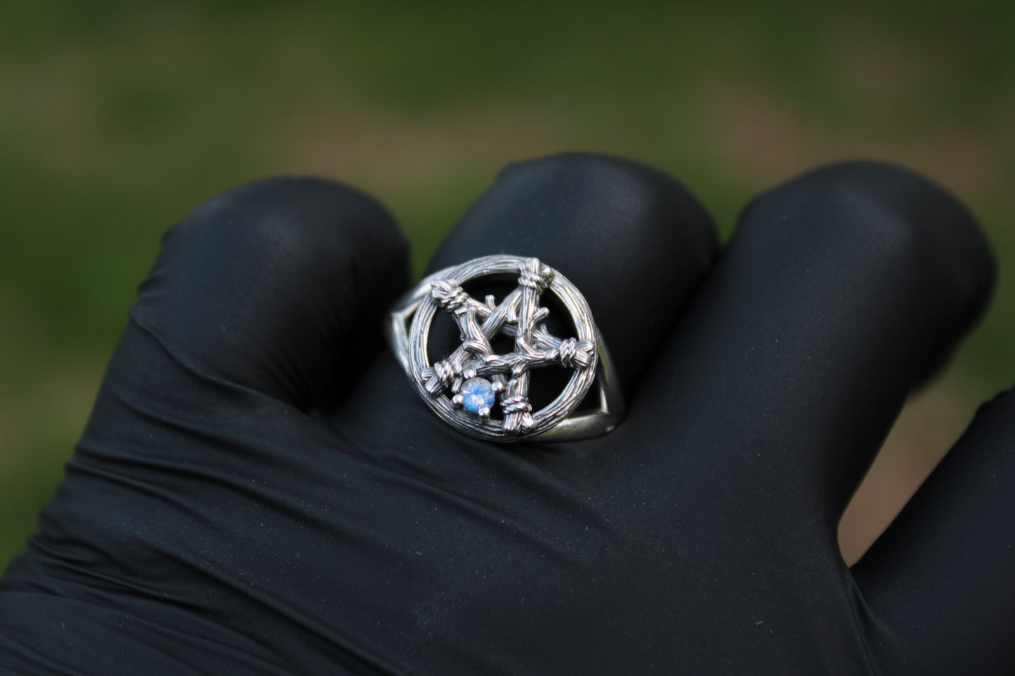 Witch's Star - Moonstone Ring - JF Fantasy Jewelry
