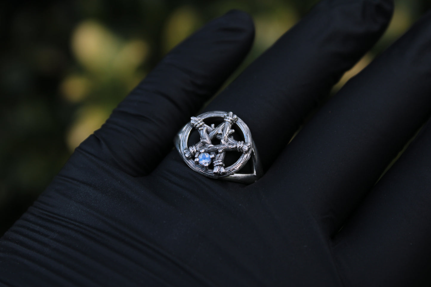 Witch's Star - Moonstone Ring - JF Fantasy Jewelry