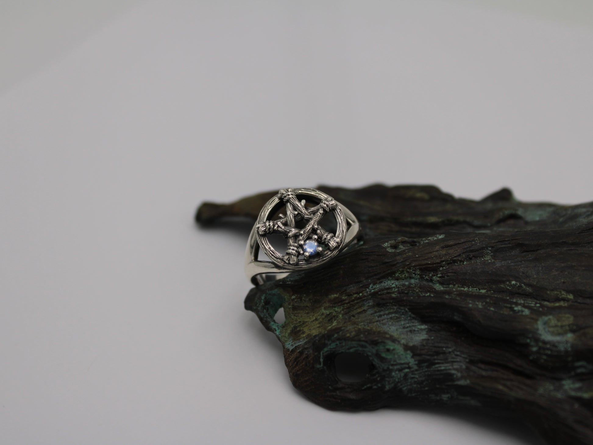 Witch's Star - Moonstone Ring - JF Fantasy Jewelry