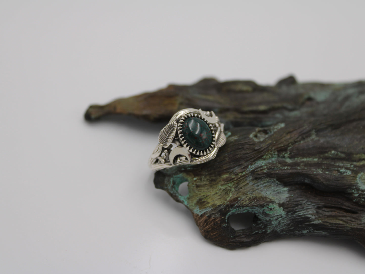 Witchlight Grove Ring - Bloodstone Sterling Silver Ring - JF Fantasy Jewelry