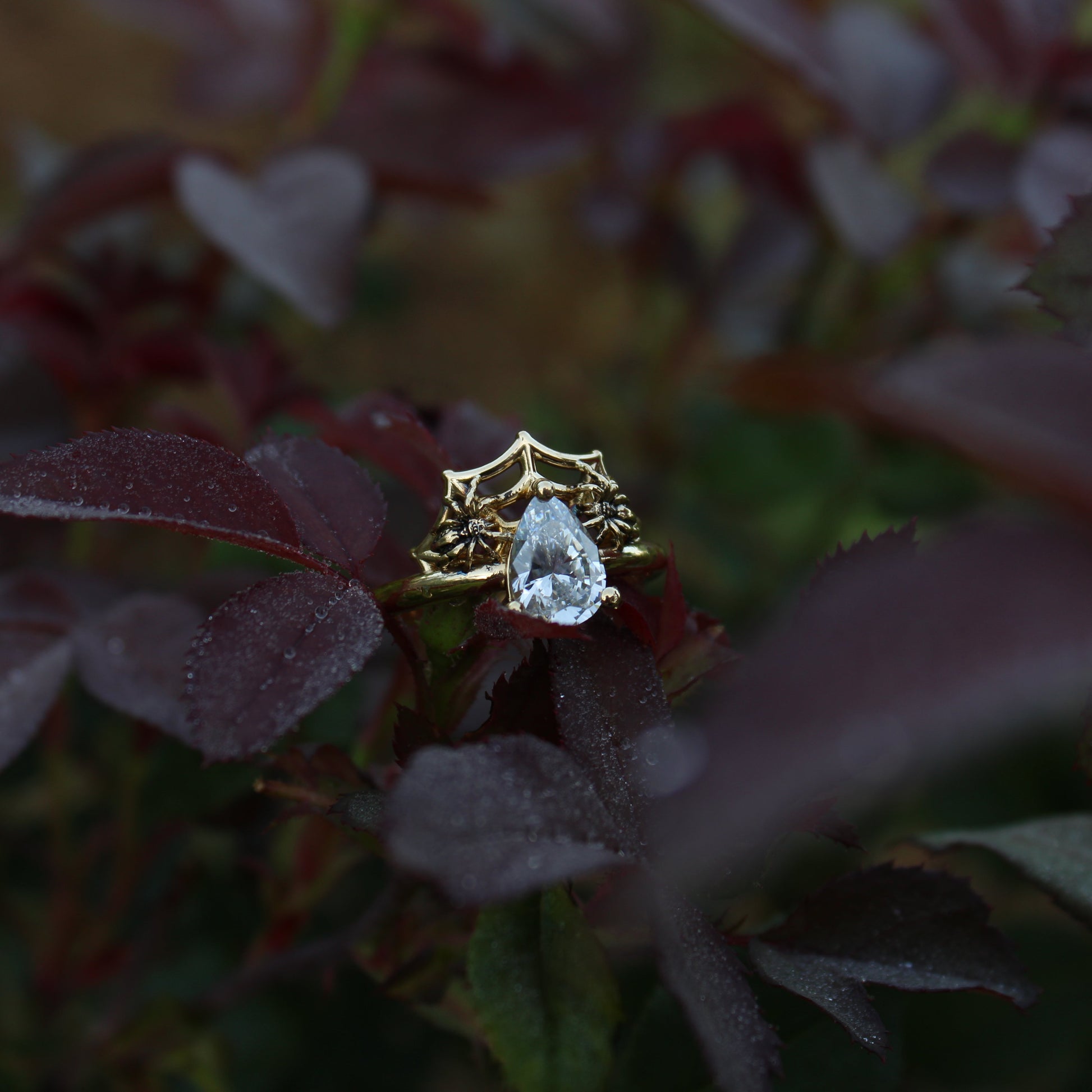 Golden Spider's Veil Bridal Set - JF Fantasy Jewelry
