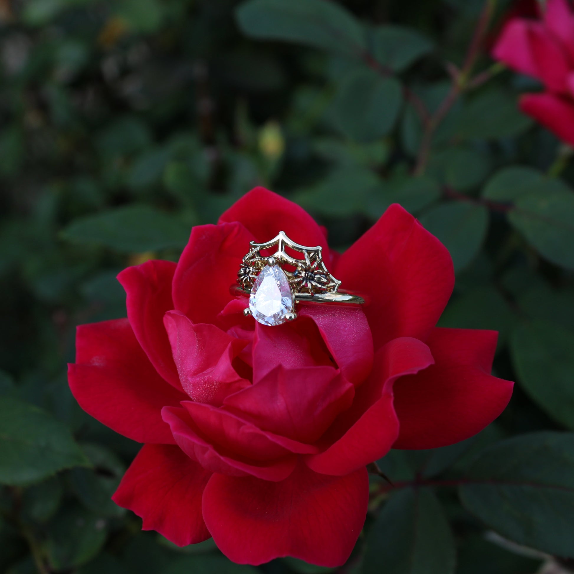 Golden Spider's Veil Bridal Set - JF Fantasy Jewelry