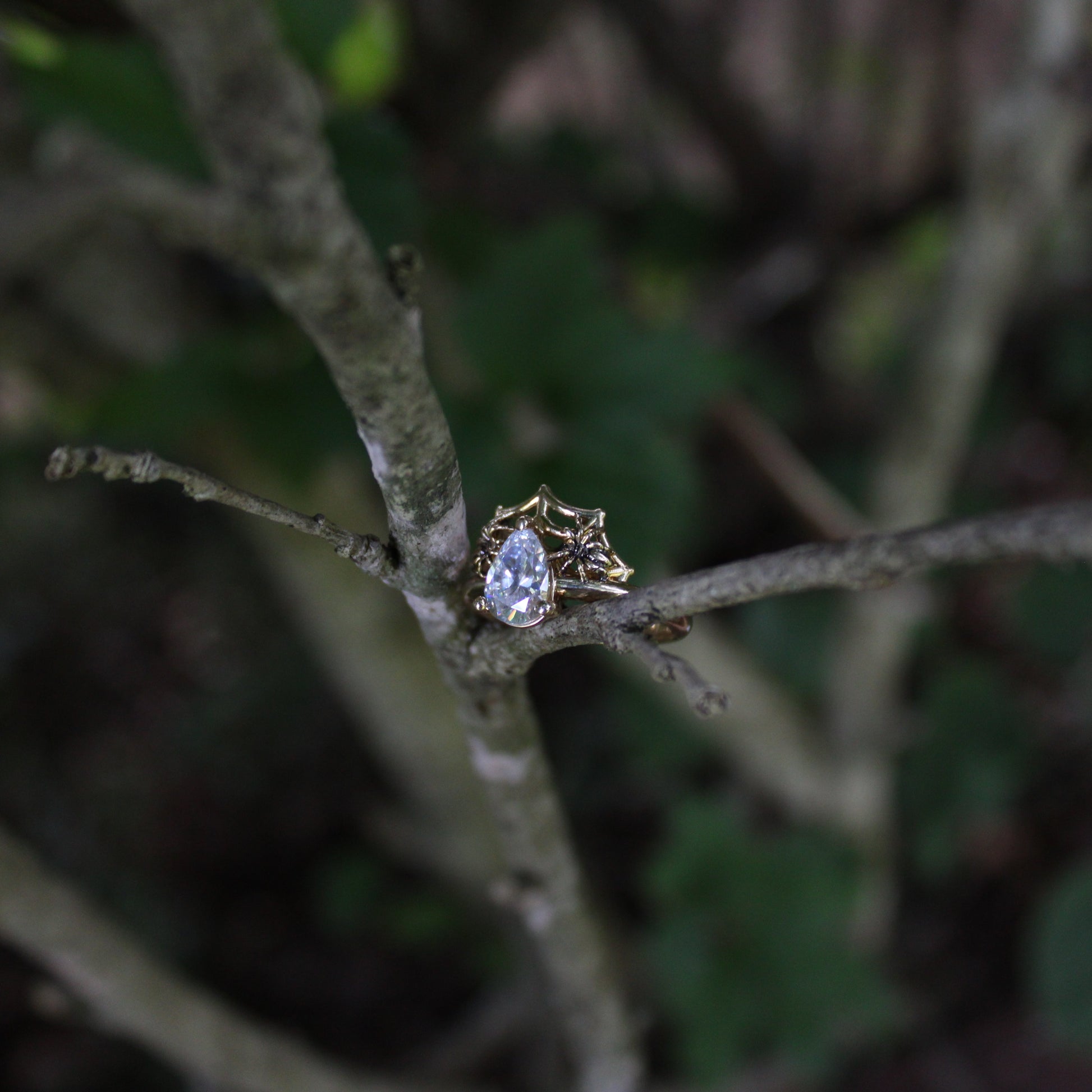 Golden Spider's Veil Bridal Set - JF Fantasy Jewelry