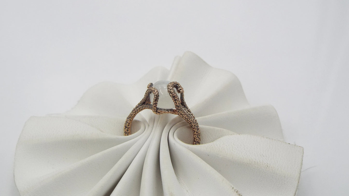 Moonstone Fantasy Engagement Ring in 14k Gold - JF Fantasy Jewelry