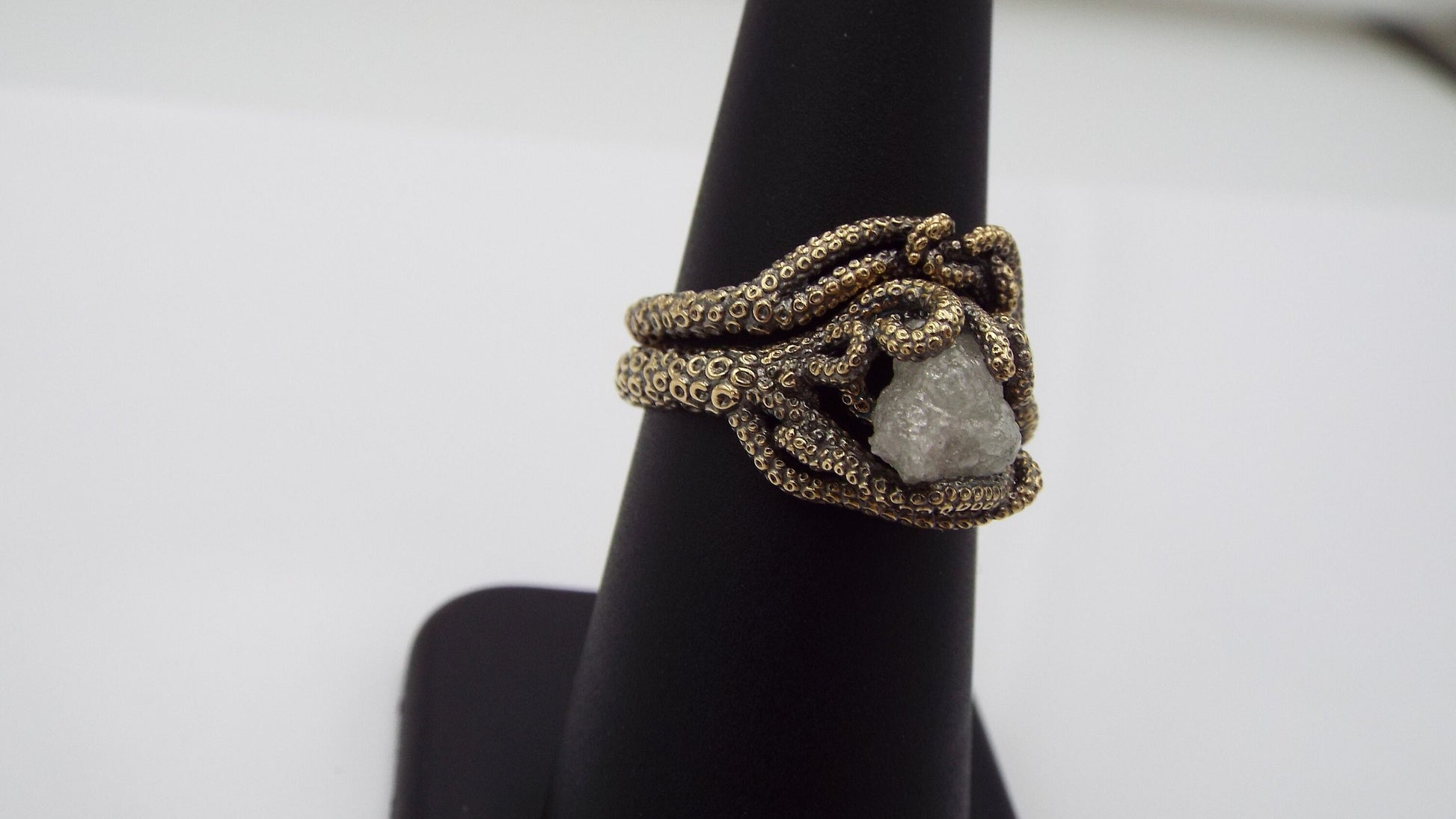 Raw White Diamond Bridal Set - JF Fantasy Jewelry