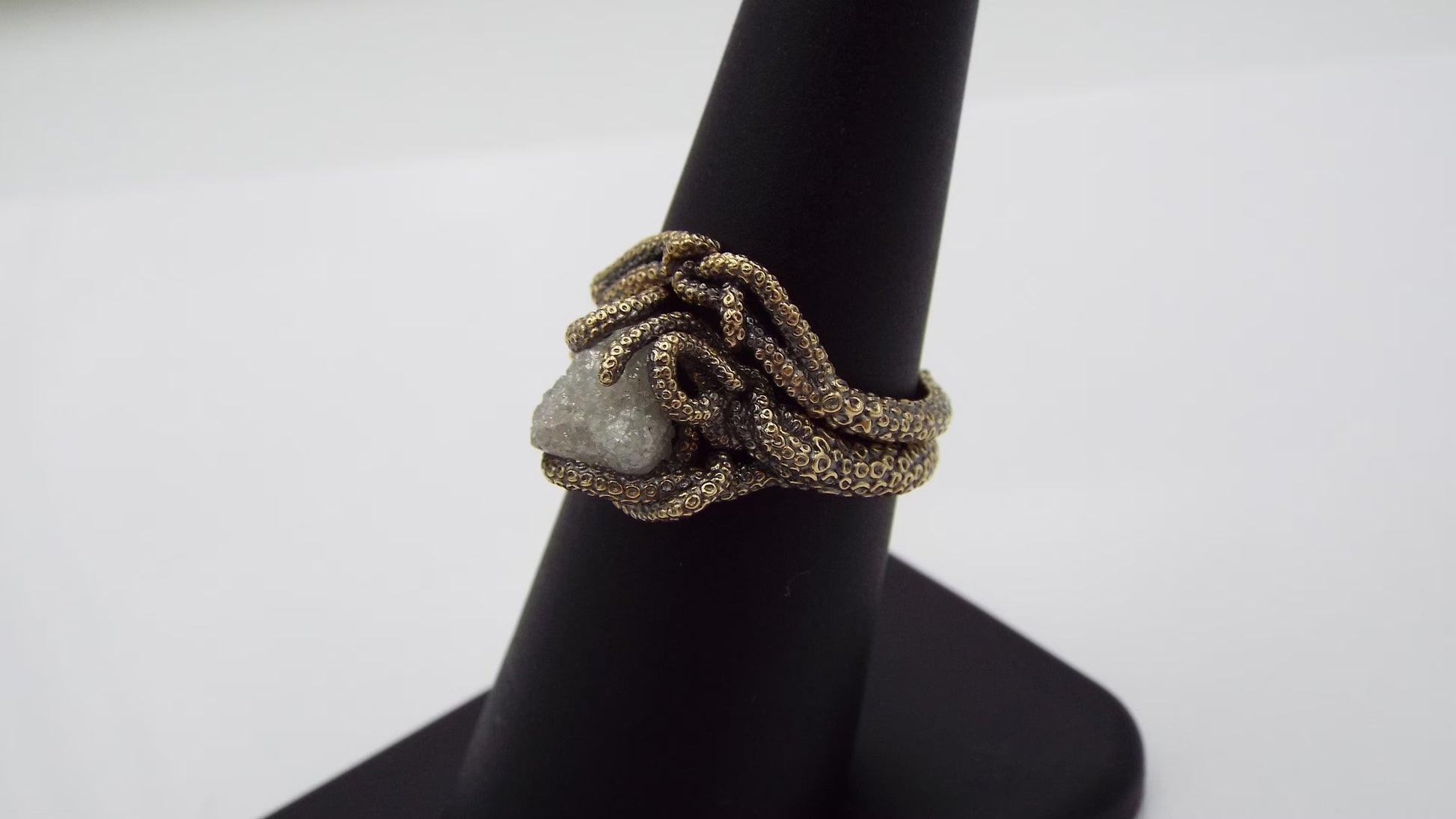 Raw White Diamond Bridal Set - JF Fantasy Jewelry