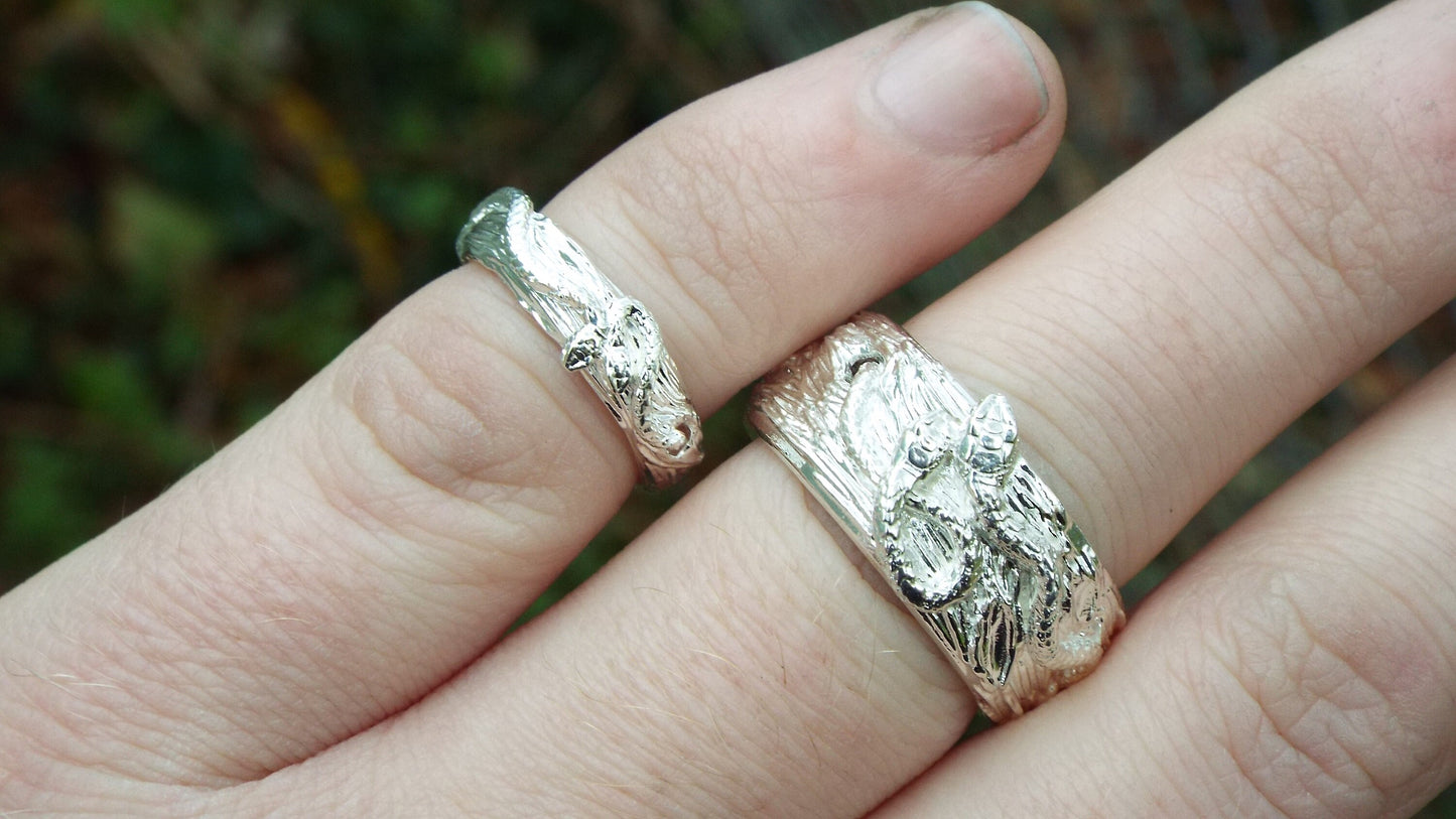 Snakes Intertwined Small Band - JF Fantasy Jewelry