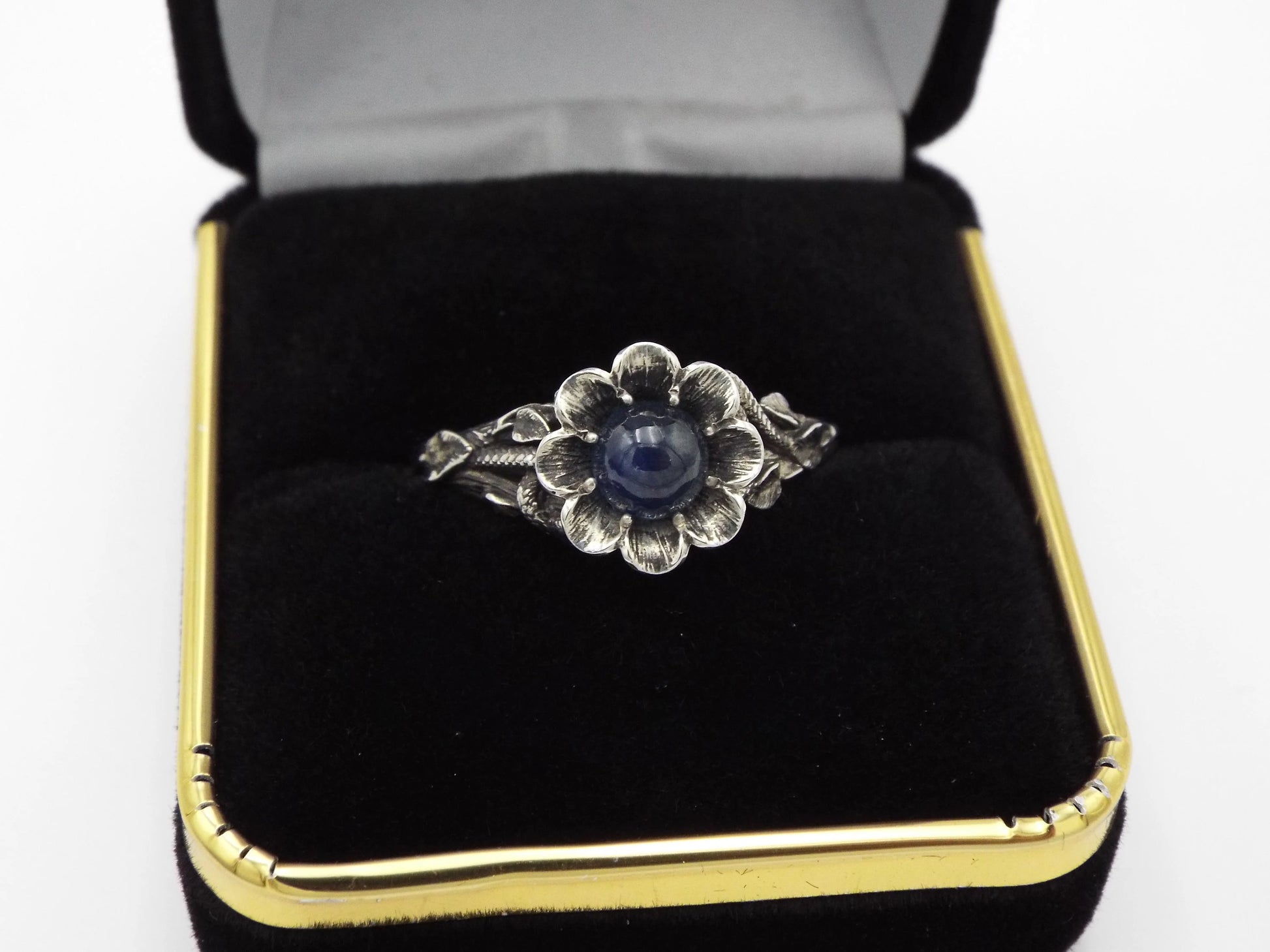 Blossoming Love Sapphire Flower Engagement Ring - JF Fantasy Jewelry