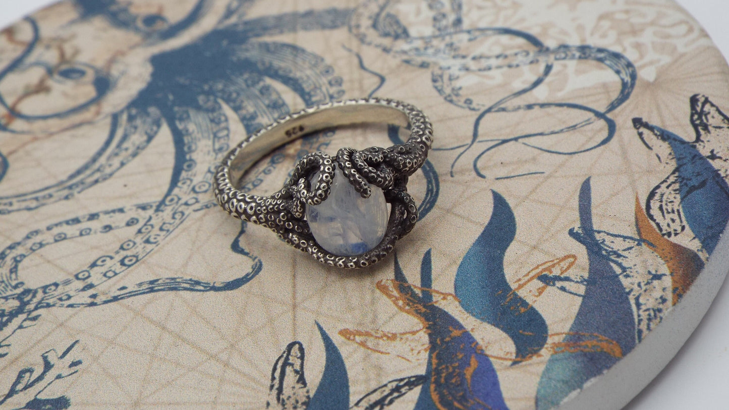 Kraken Moonstone Ring