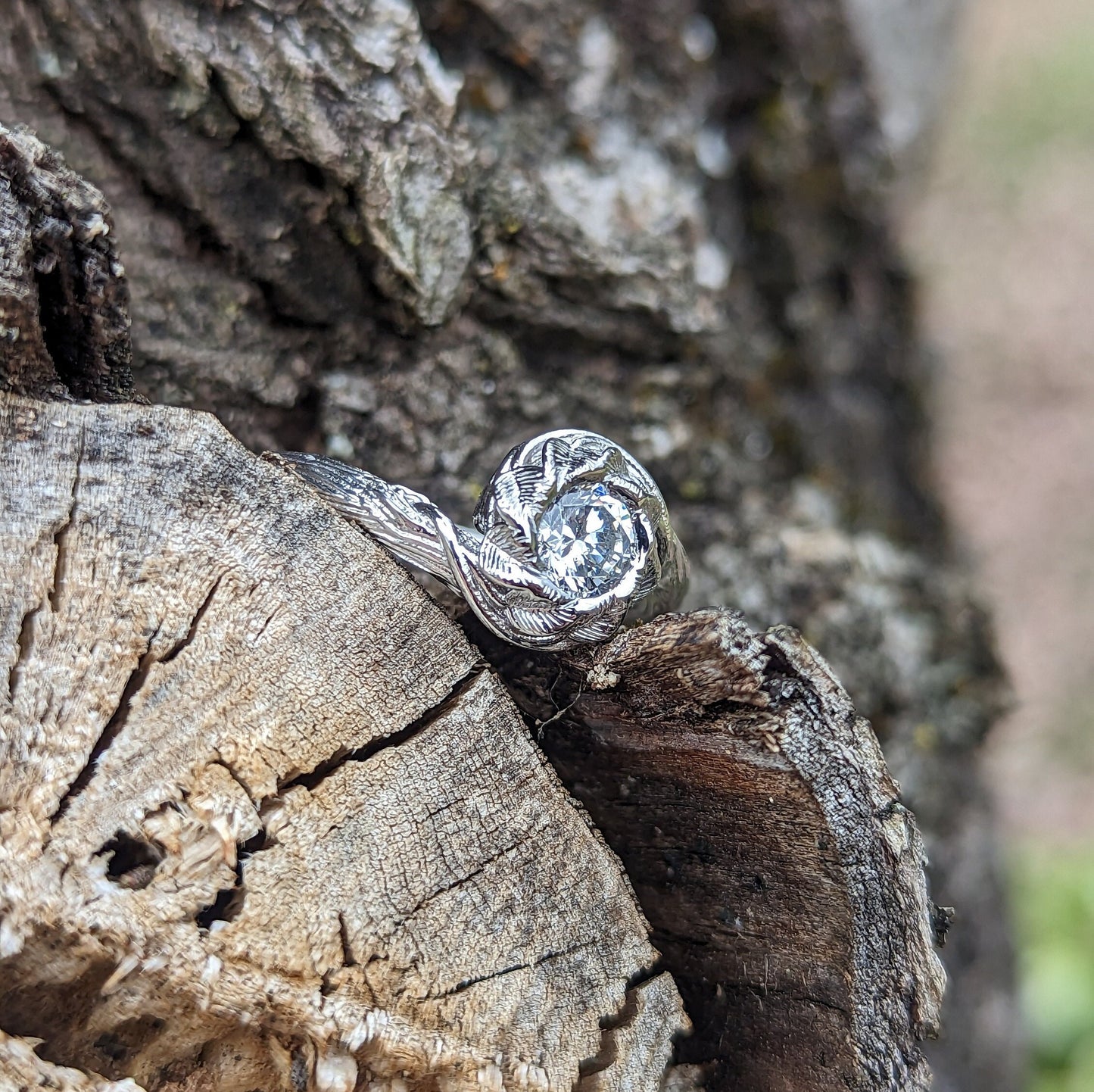 Crown Of Leaves Moissanite Ring - JF Fantasy Jewelry